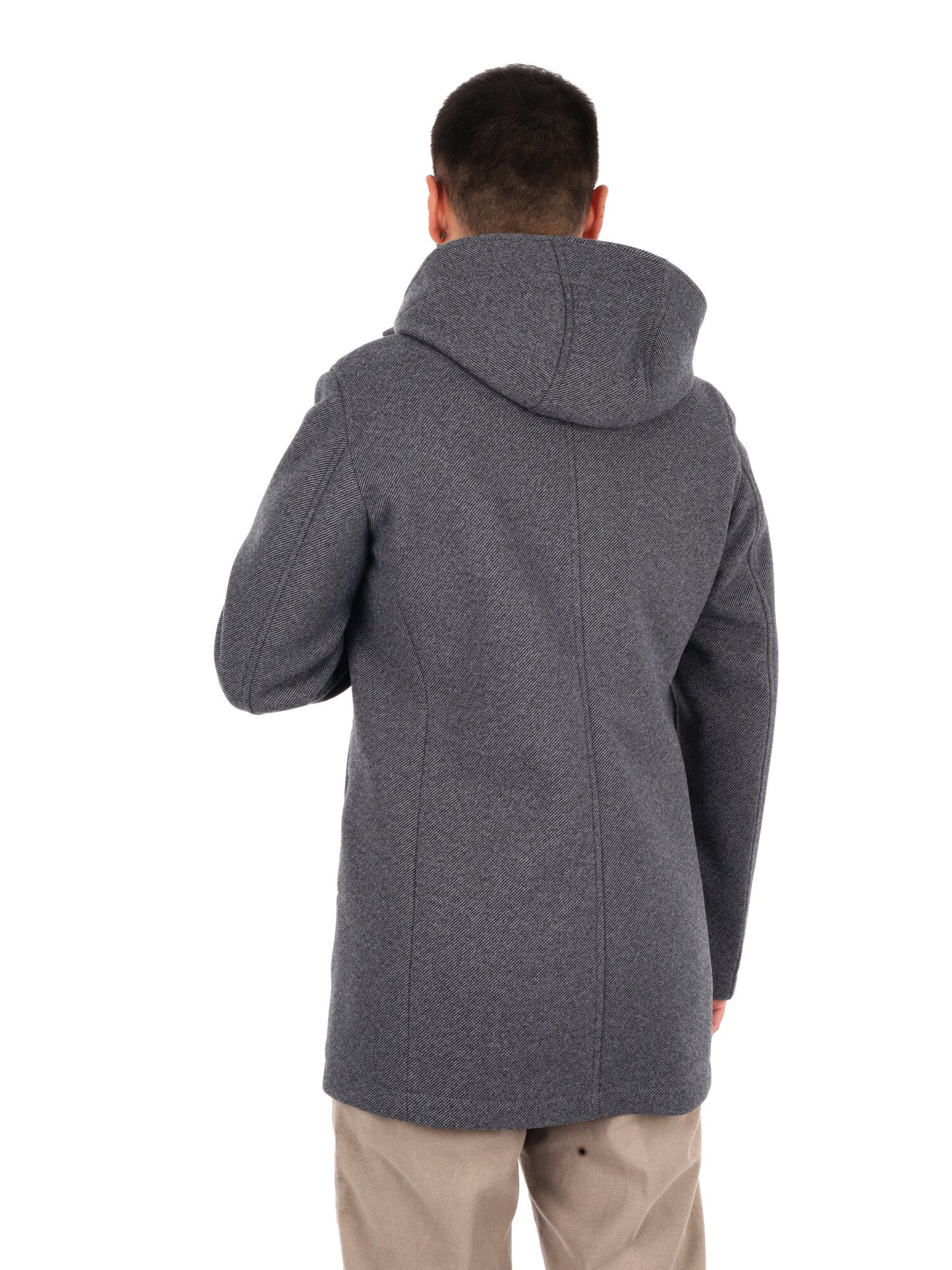 Fb Bennato Bl Gr, cappotto con cappuccio da uomo multicolore
