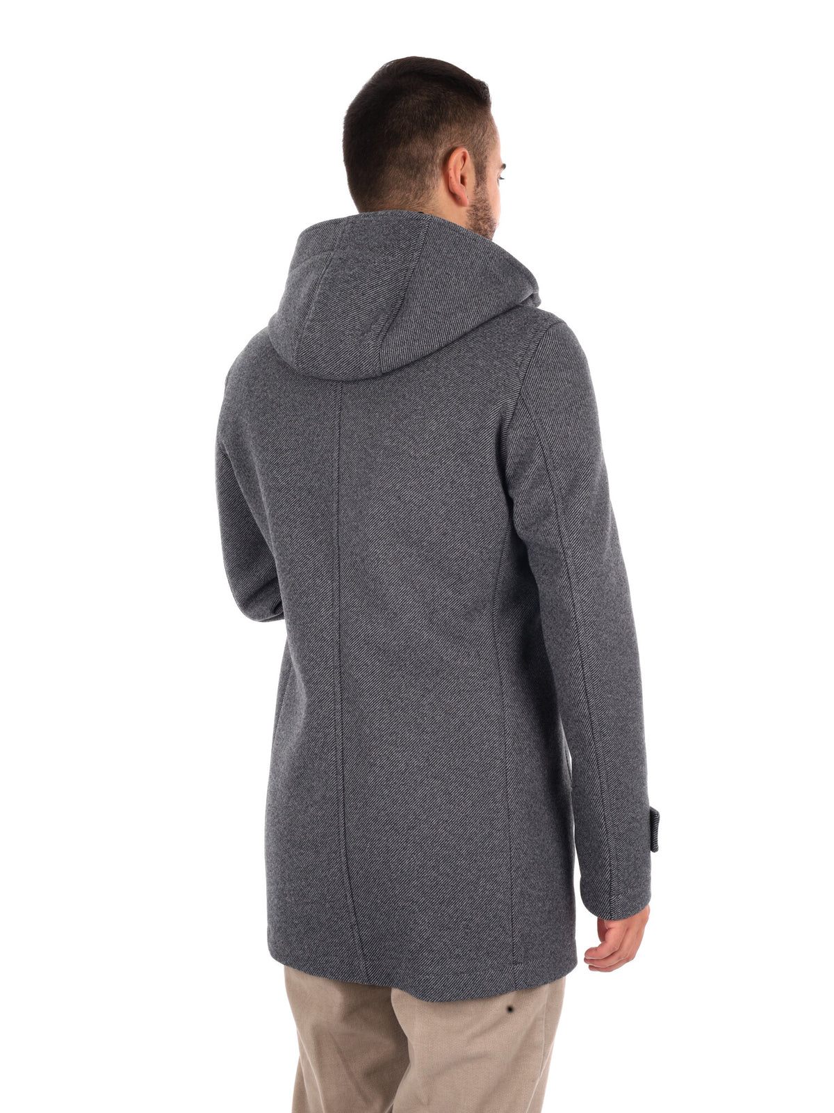 Fb Bennato Bl Gr, cappotto con cappuccio da uomo multicolore