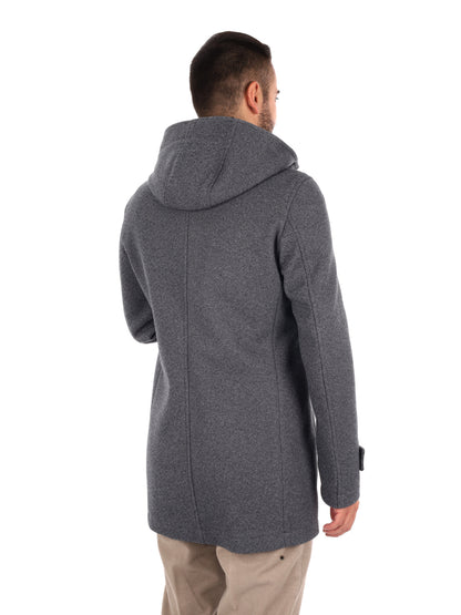 Fb Bennato Bl Gr, cappotto con cappuccio da uomo multicolore