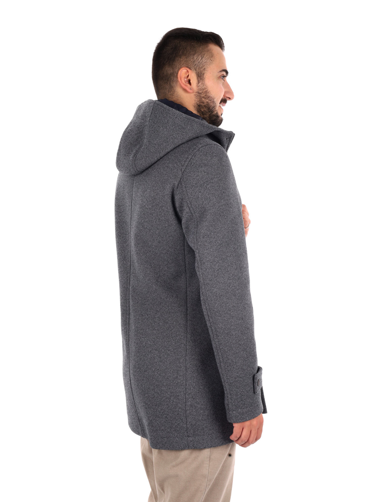 Fb Bennato Bl Gr, cappotto con cappuccio da uomo multicolore