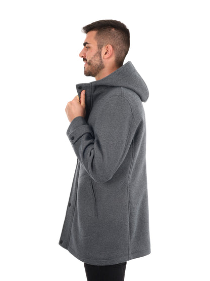 CAPPOTTO BENNATO CON CAPPUCCIO FB DA UOMO GRIGIO