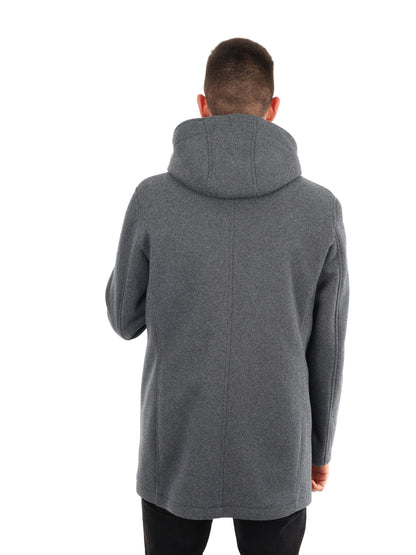 CAPPOTTO BENNATO CON CAPPUCCIO FB DA UOMO GRIGIO
