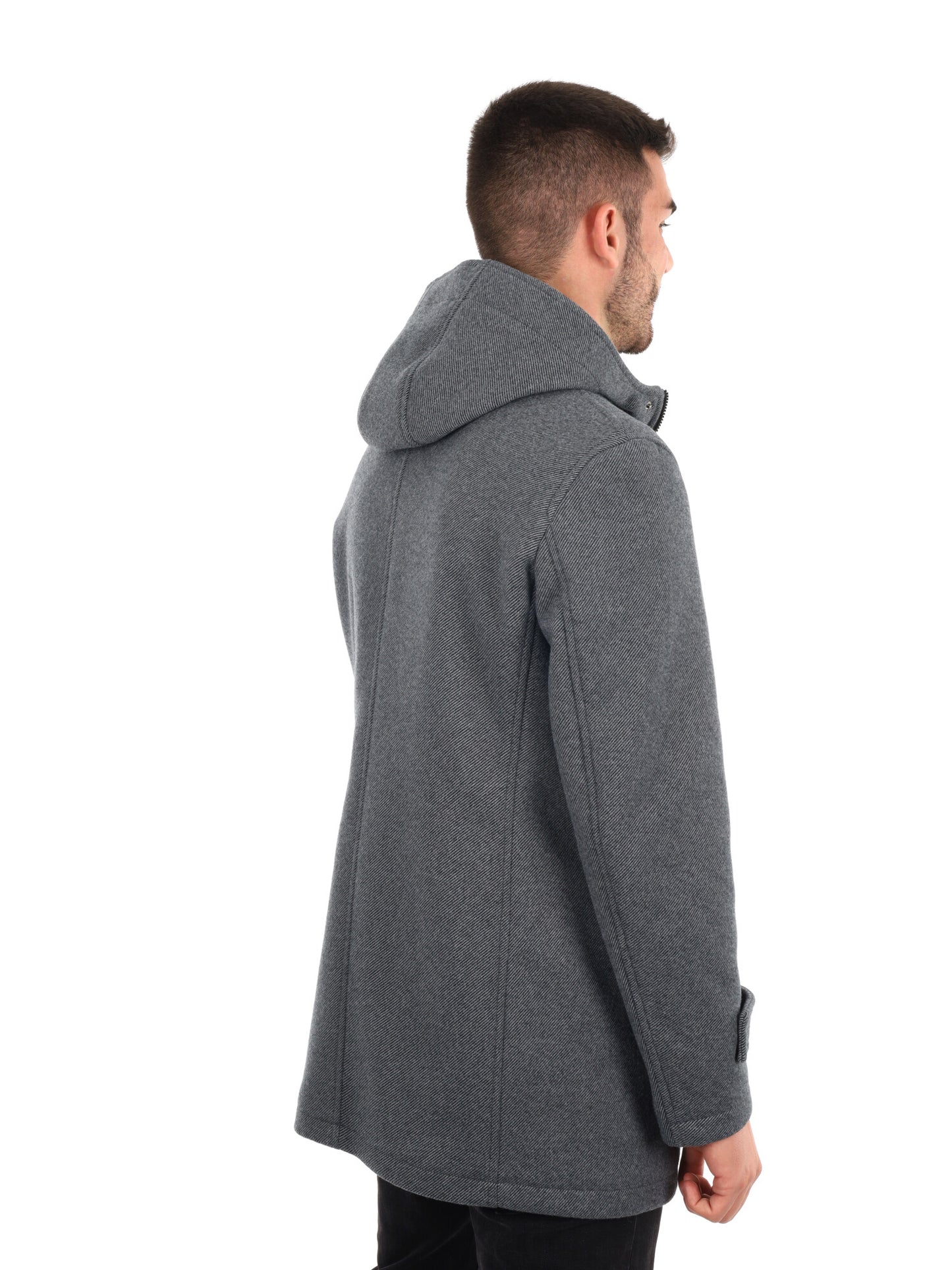 CAPPOTTO BENNATO CON CAPPUCCIO FB DA UOMO GRIGIO