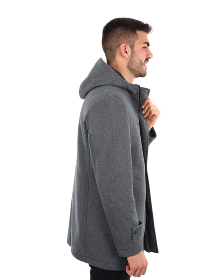 CAPPOTTO BENNATO CON CAPPUCCIO FB DA UOMO GRIGIO