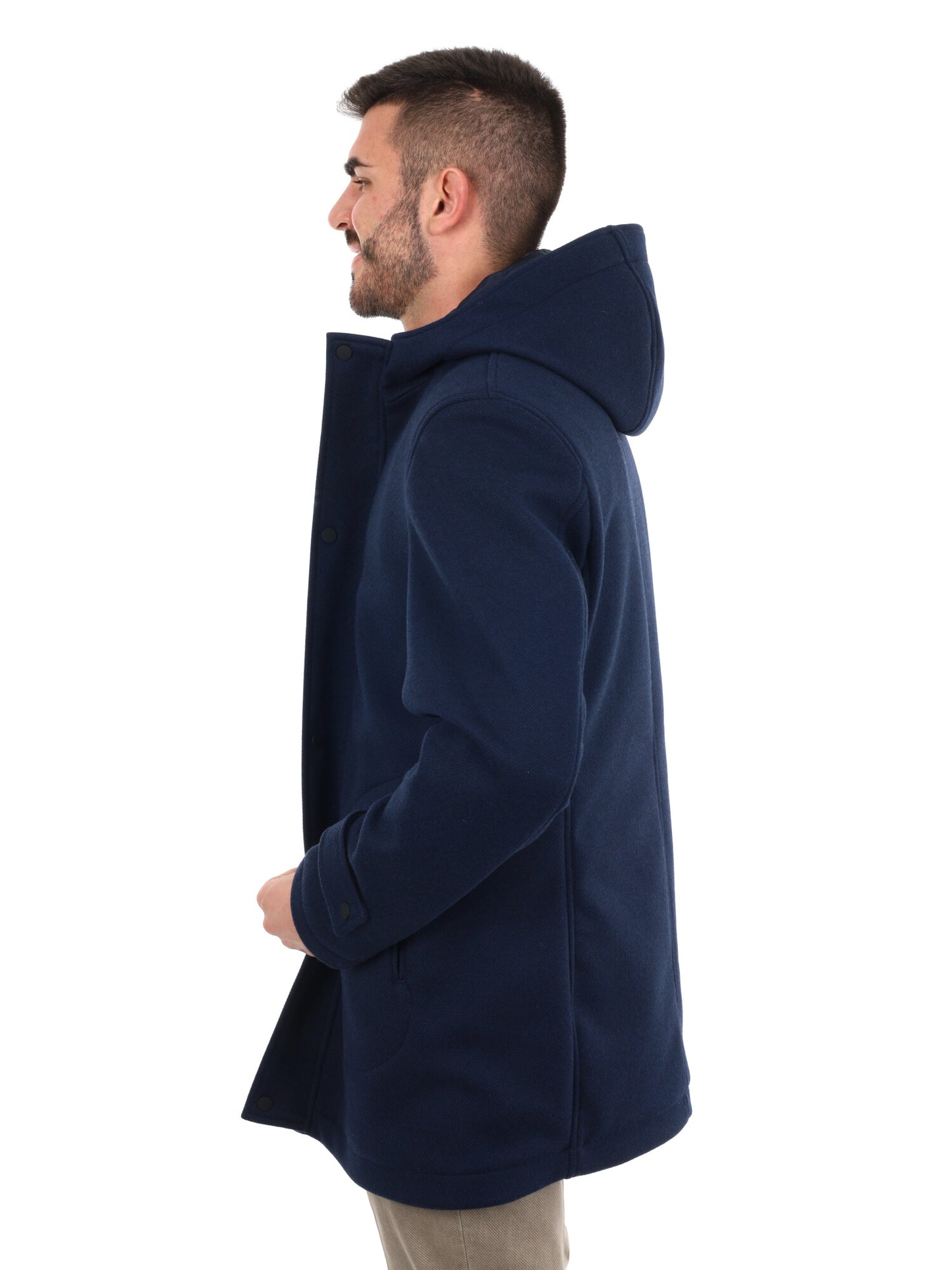 CAPPOTTO BENNATO CON CAPPUCCIO FB DA UOMO BLU