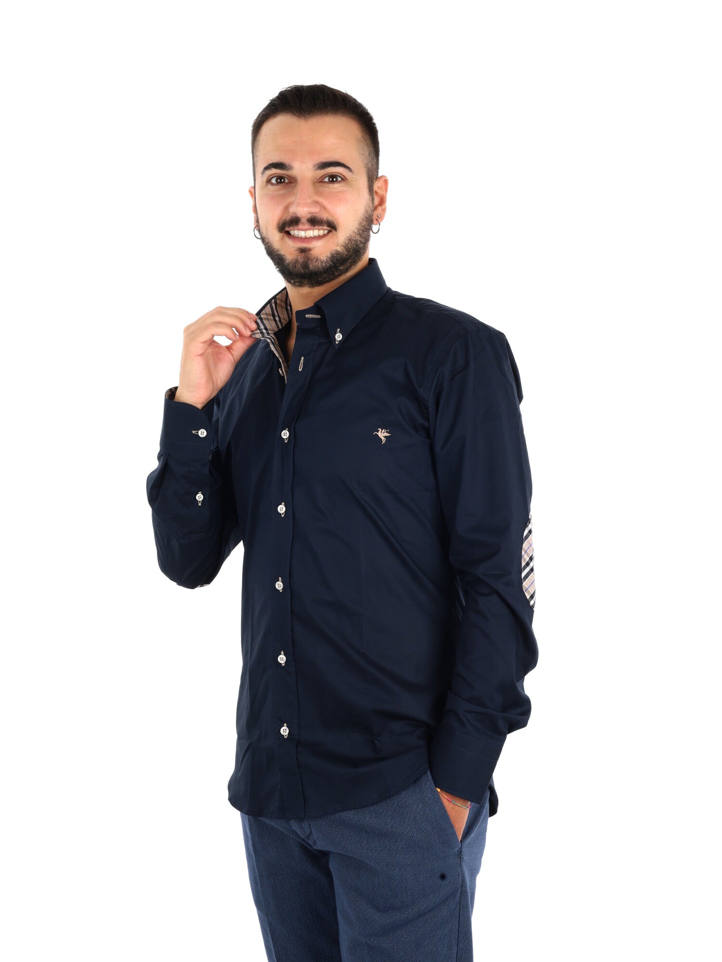 Fb Berry Toppe Blu, camicia da uomo blu
