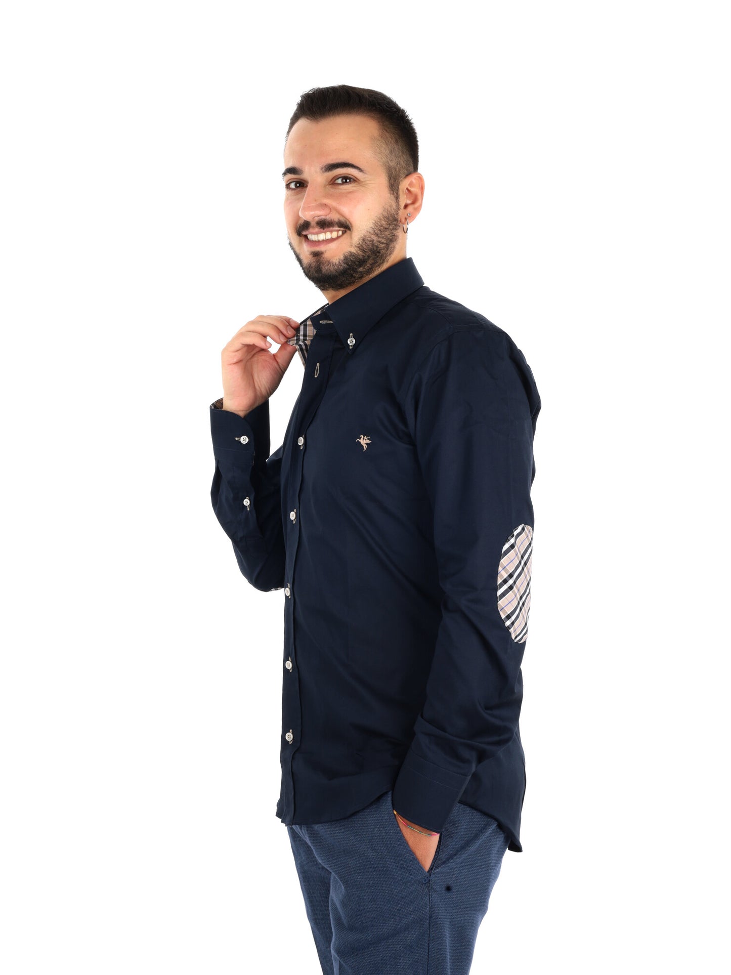 Fb Berry Toppe Blu, camicia da uomo blu