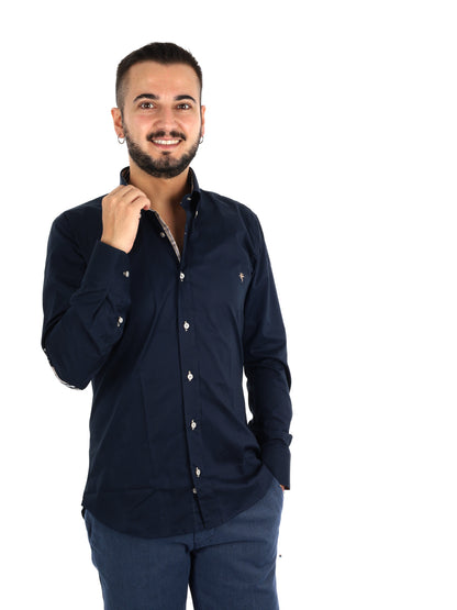 Fb Berry Toppe Blu, camicia da uomo blu