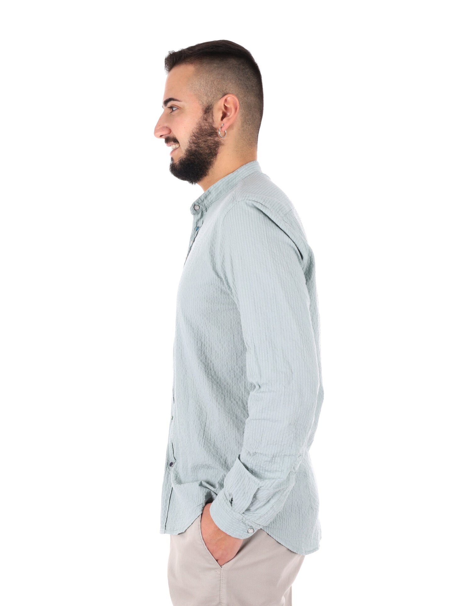 Camicia da uomo FB Beto Corea verde per la primavera-estate