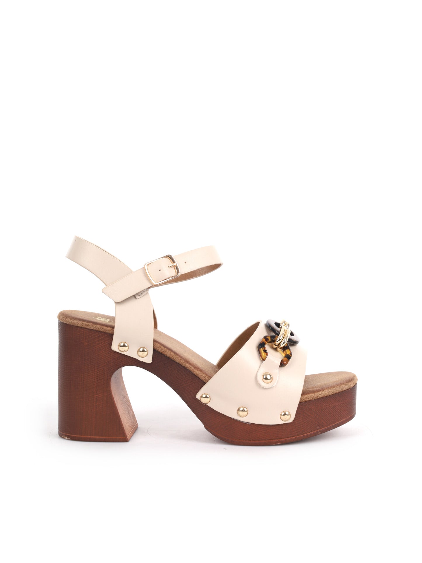 Sandali eleganti da donna beige con tacco alto Clyo'