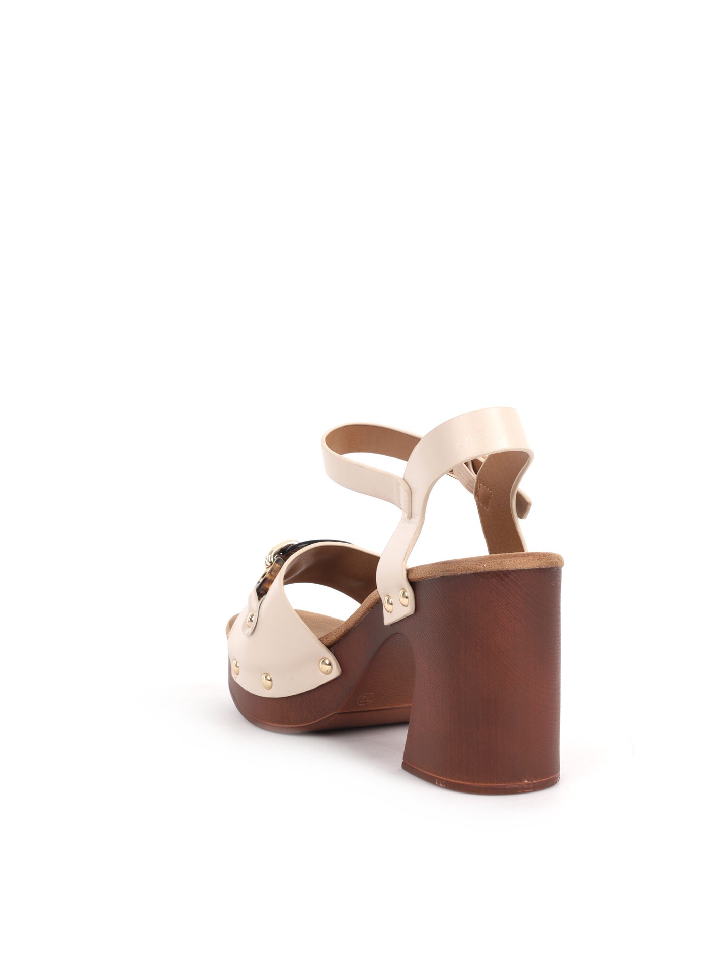 Sandali eleganti da donna beige con tacco alto Clyo'