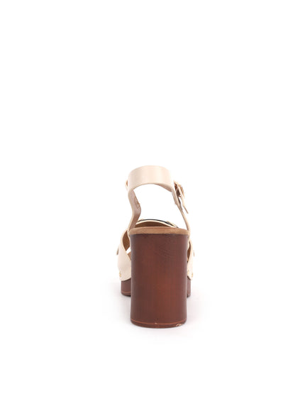 Sandali eleganti da donna beige con tacco alto Clyo'