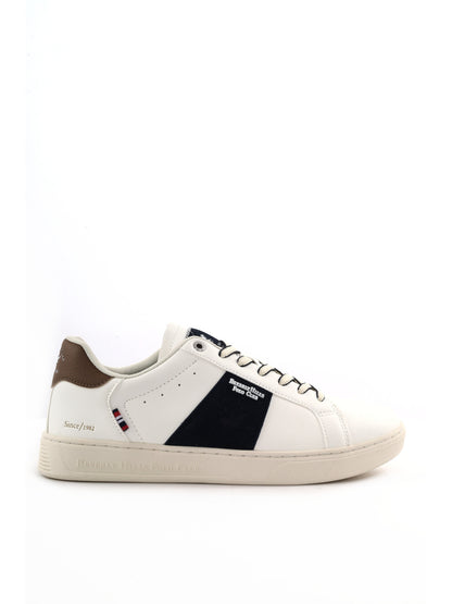Beverly h justin mix sneakers da uomo bianco-blu