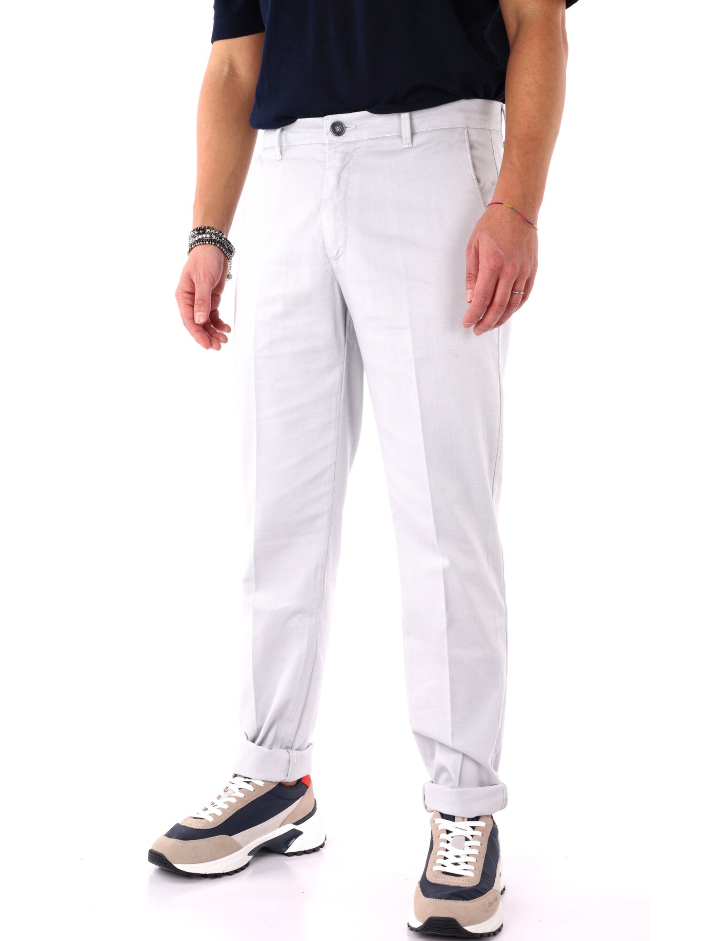 Pantaloni chino da uomo FB Bill Ghiac bianchi per la primavera