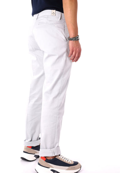 Pantaloni chino da uomo FB Bill Ghiac bianchi per la primavera