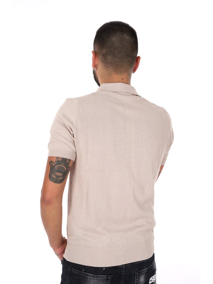 Polo Bindi K079 uomo beige per la stagione primavera-estate