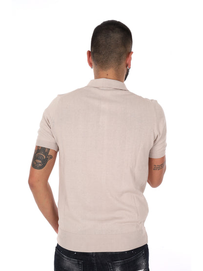 Polo Bindi K079 uomo beige per la stagione primavera-estate