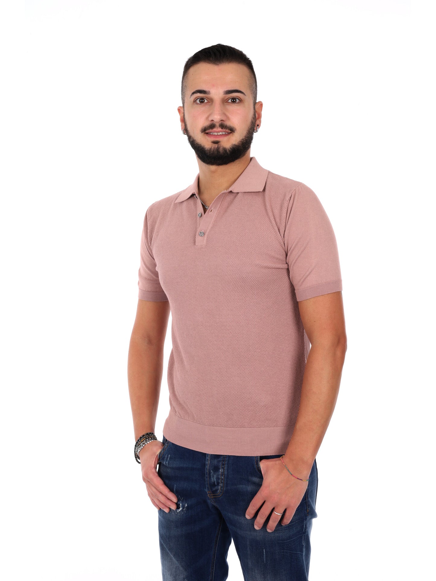 Polo rosa da uomo Bindi K097, elegante e versatile per il tuo stile casual