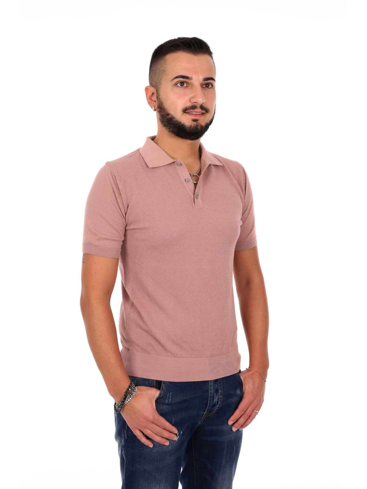 Polo rosa da uomo Bindi K097, elegante e versatile per il tuo stile casual