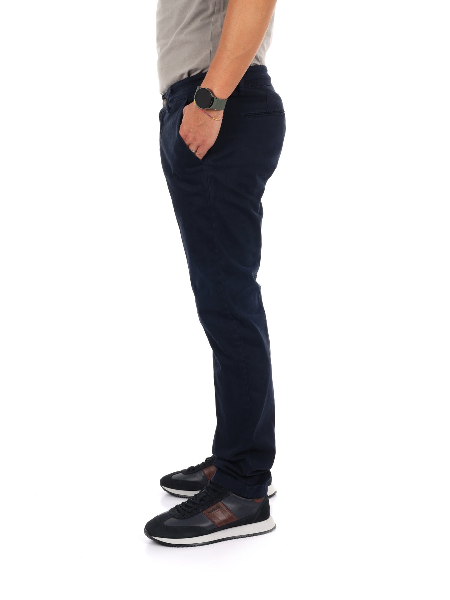 Fb Bing Blu, pantalone elegante da uomo blu