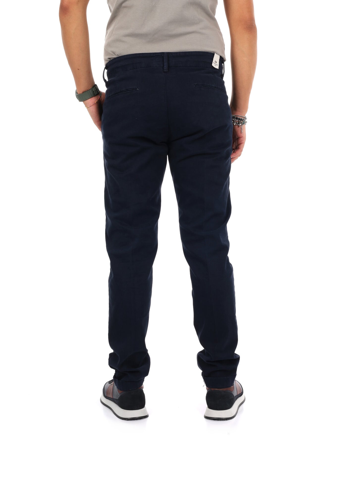 Fb Bing Blu, pantalone elegante da uomo blu