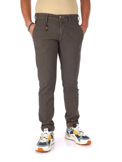 Pantaloni Birmania Bisco marroni da uomo per la primavera-estate