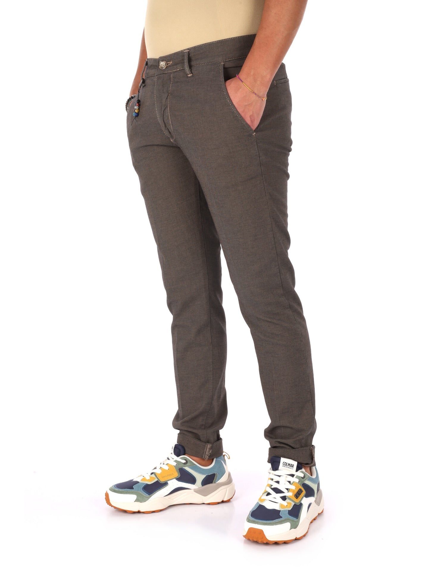Pantaloni Birmania Bisco marroni da uomo per la primavera-estate