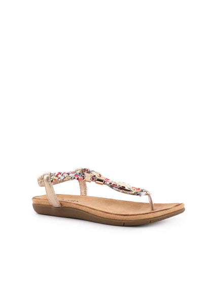 Les Filles du Sud Sandali oro con dettagli strass e cinturino elastico