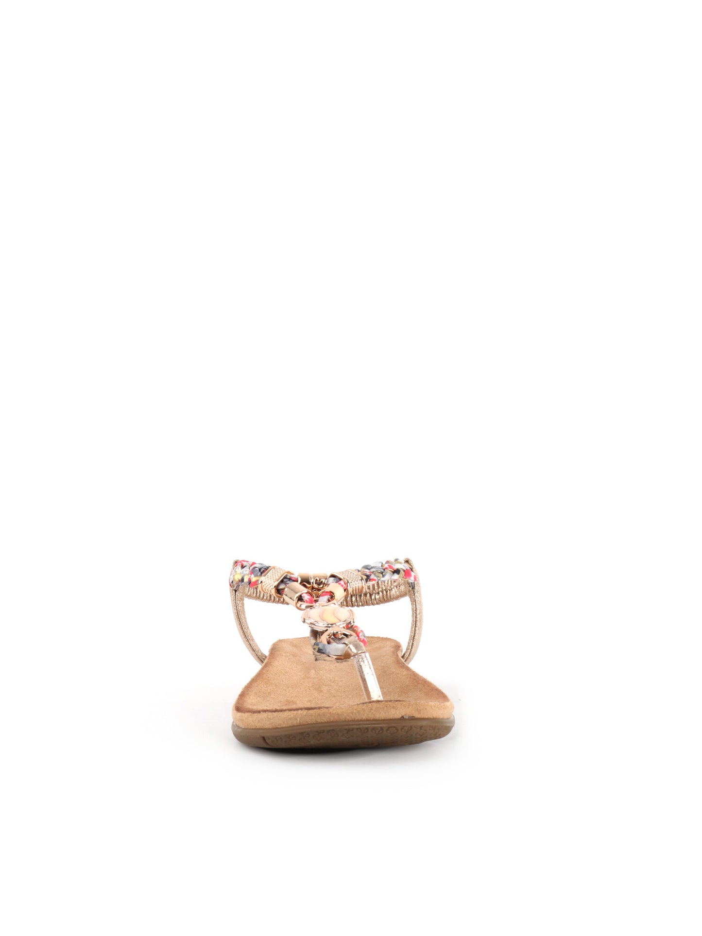 Les Filles du Sud Sandali oro con dettagli strass e cinturino elastico