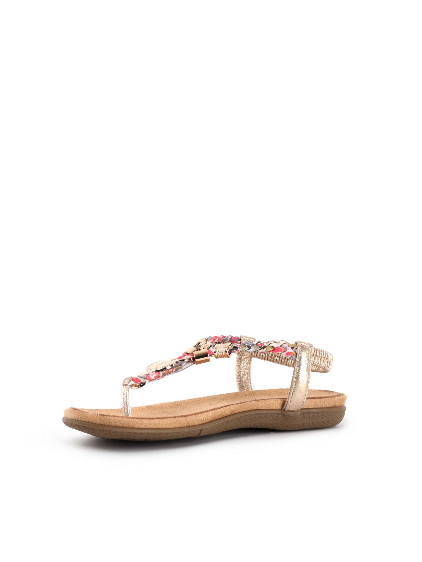 Les Filles du Sud Sandali oro con dettagli strass e cinturino elastico