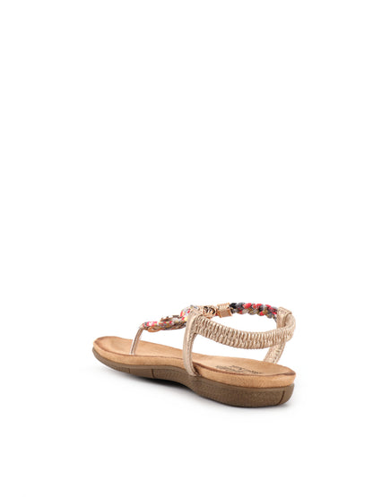 Les Filles du Sud Sandali oro con dettagli strass e cinturino elastico