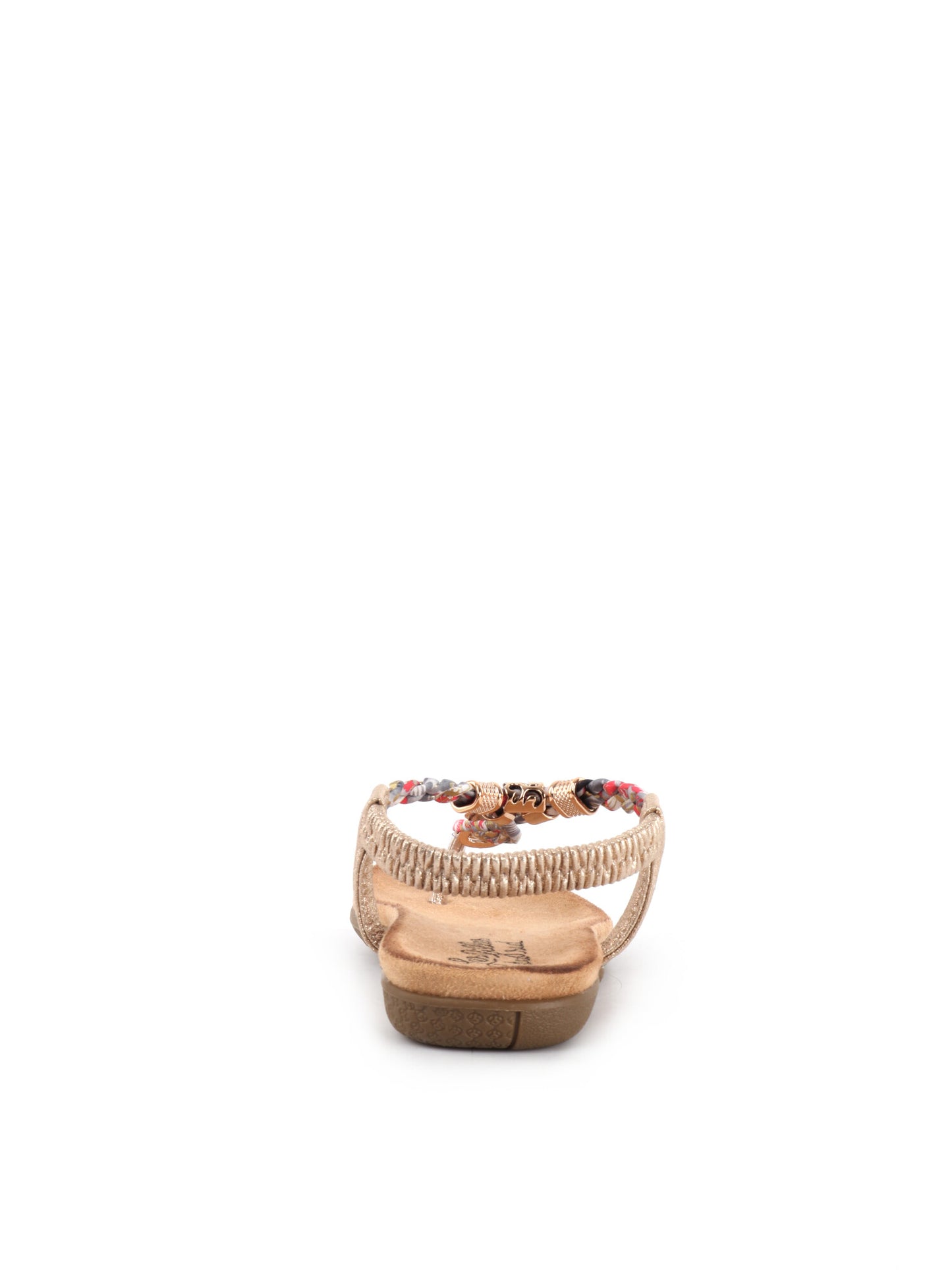 Les Filles du Sud Sandali oro con dettagli strass e cinturino elastico