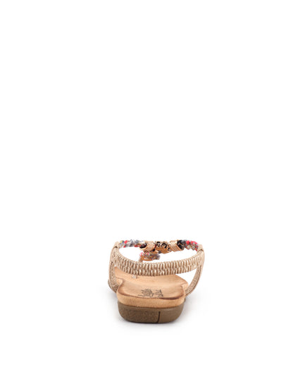 Les Filles du Sud Sandali oro con dettagli strass e cinturino elastico