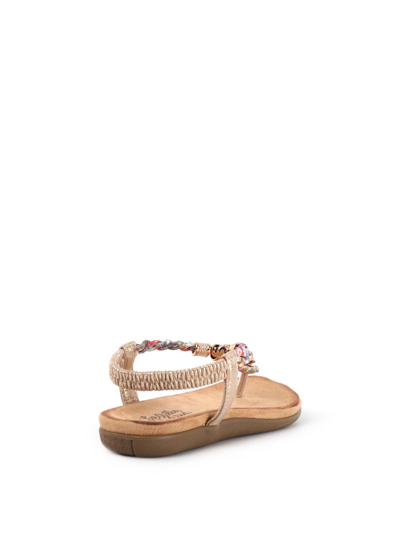 Les Filles du Sud Sandali oro con dettagli strass e cinturino elastico