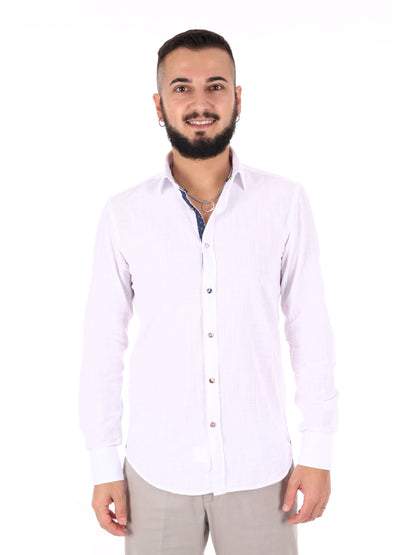 FB Camicia Bonita 369 bianca da uomo elegante e versatile