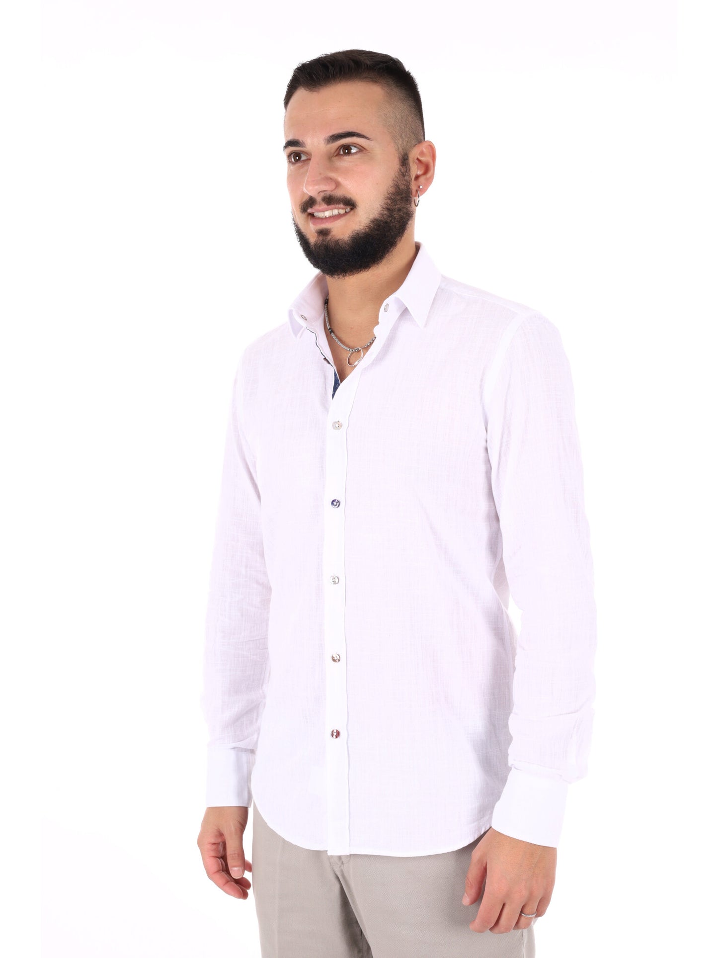 FB Camicia Bonita 369 bianca da uomo elegante e versatile