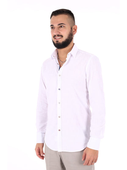 FB Camicia Bonita 369 bianca da uomo elegante e versatile