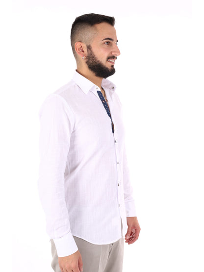 FB Camicia Bonita 369 bianca da uomo elegante e versatile
