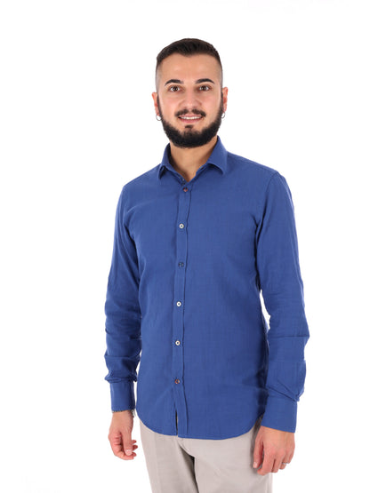 Camicia uomo FB Bonita 369 in blu per un look casual elegante