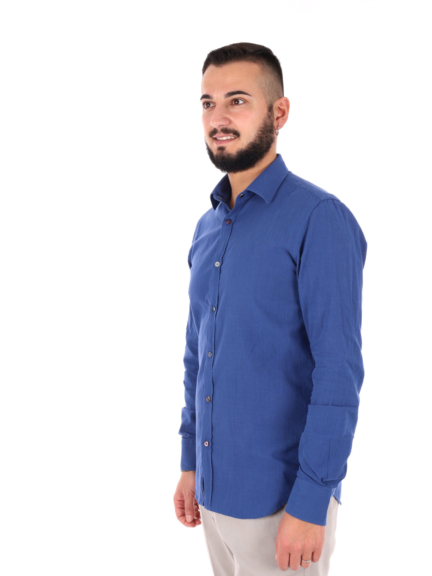 Camicia uomo FB Bonita 369 in blu per un look casual elegante