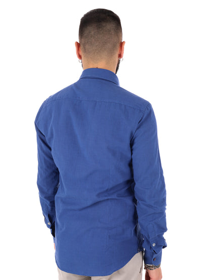 Camicia uomo FB Bonita 369 in blu per un look casual elegante
