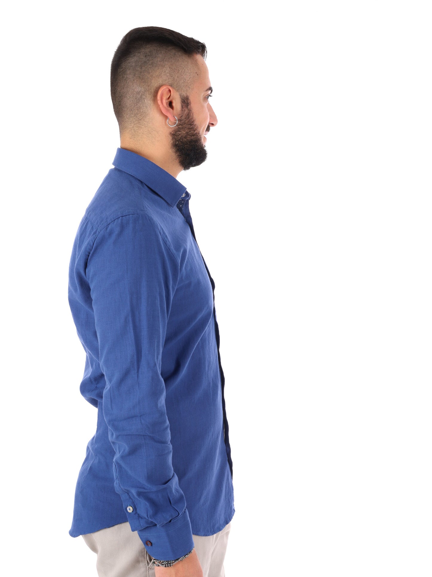 Camicia uomo FB Bonita 369 in blu per un look casual elegante