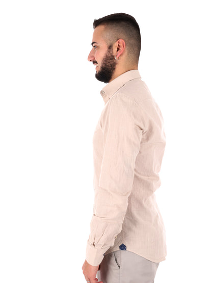 Camicia elegante da uomo FB Bonita 369 beige per cerimonie