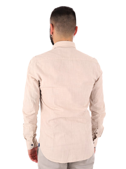 Camicia elegante da uomo FB Bonita 369 beige per cerimonie