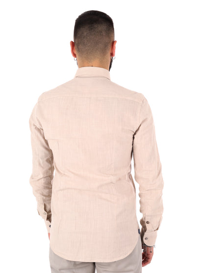 Camicia elegante da uomo FB Bonita 369 beige per cerimonie
