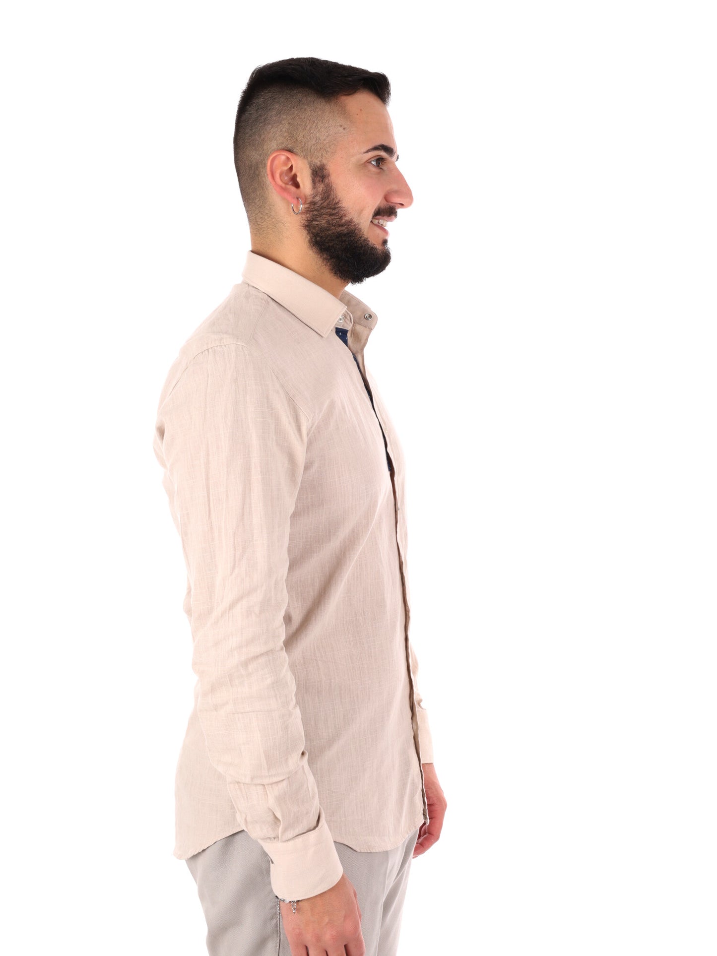 Camicia elegante da uomo FB Bonita 369 beige per cerimonie