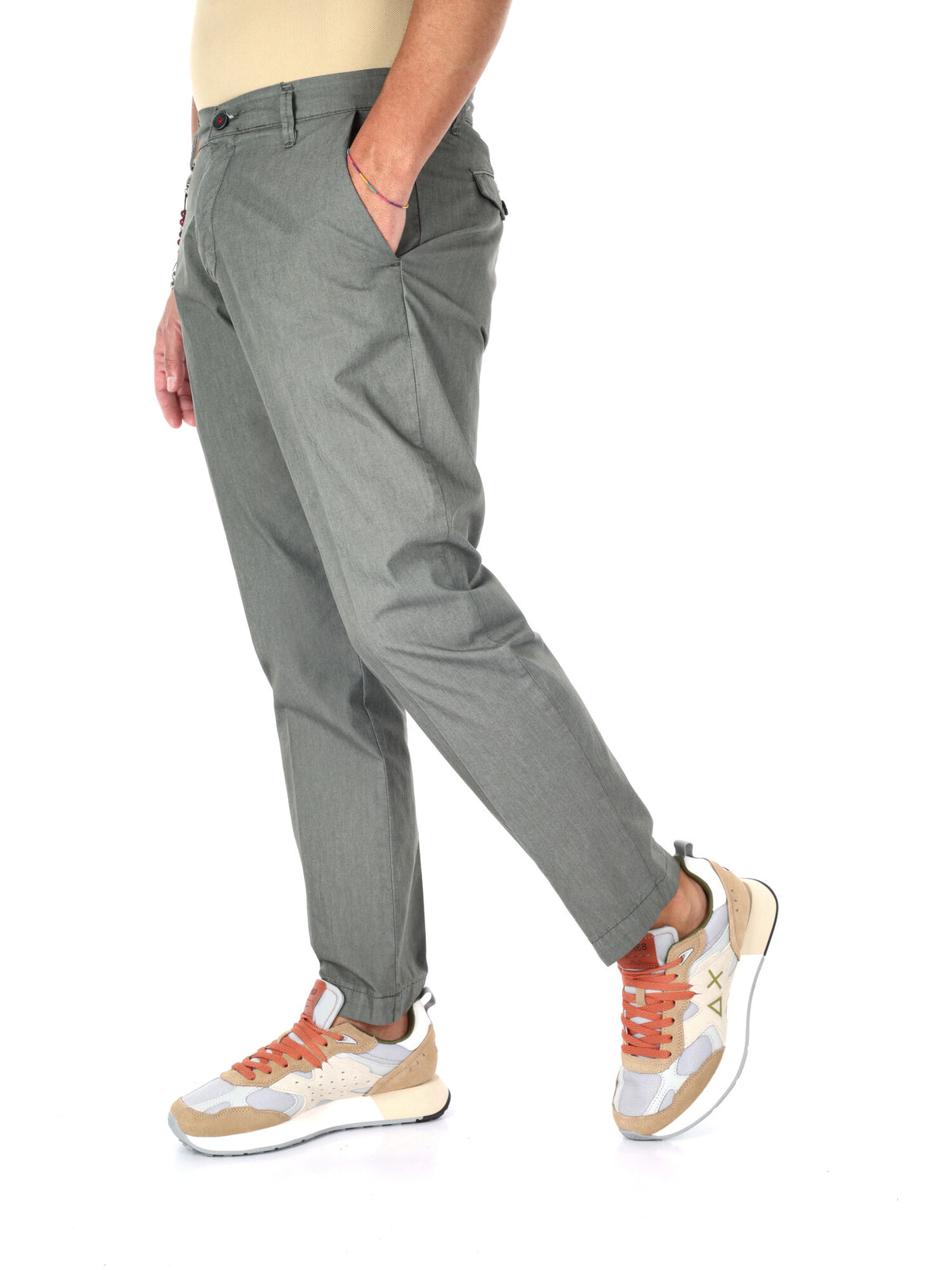 F.b. pantalone parac da uomo verde militare