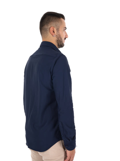 Fb Breeze B016, camicia da uomo blu