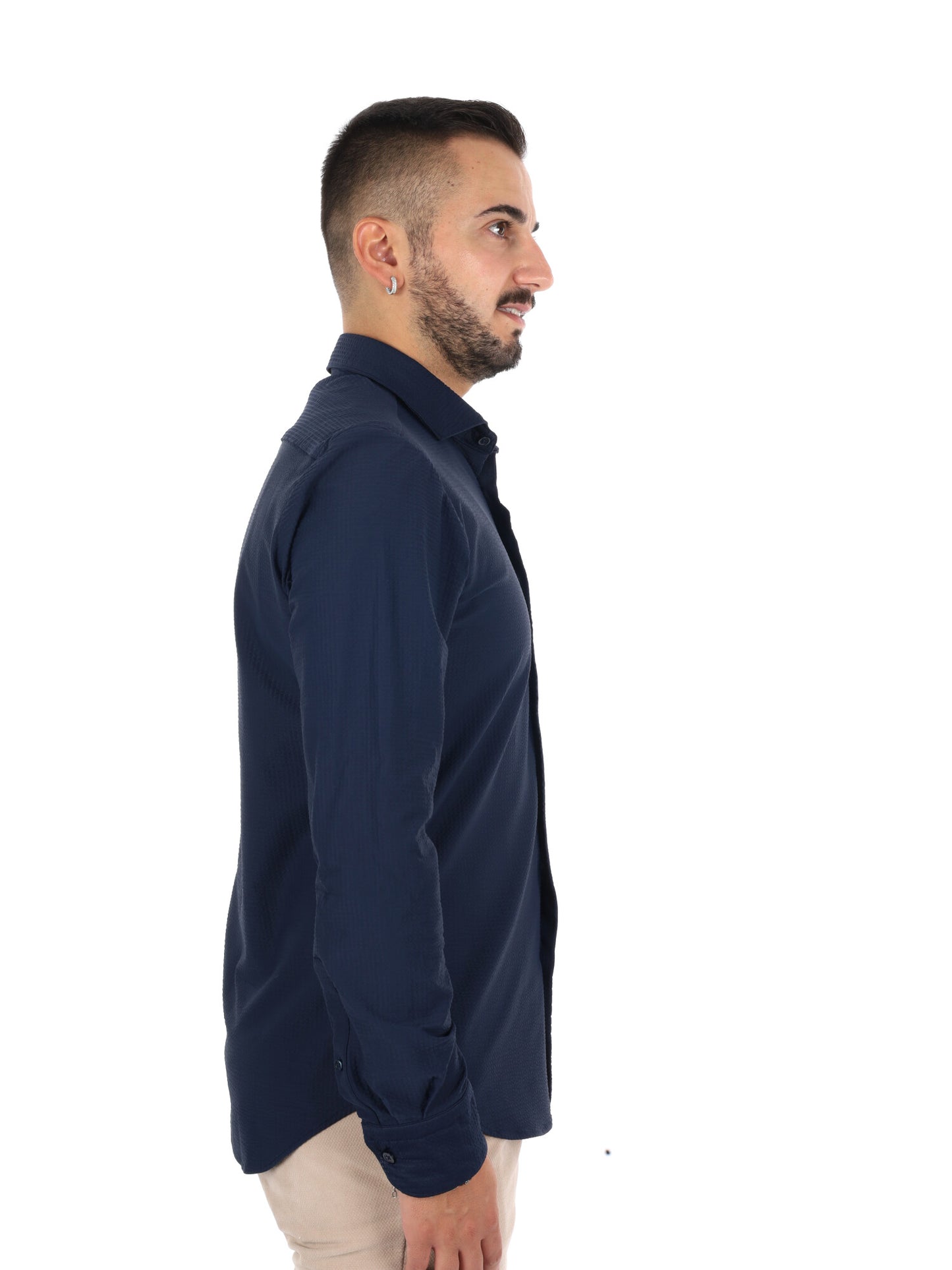 Fb Breeze B016, camicia da uomo blu
