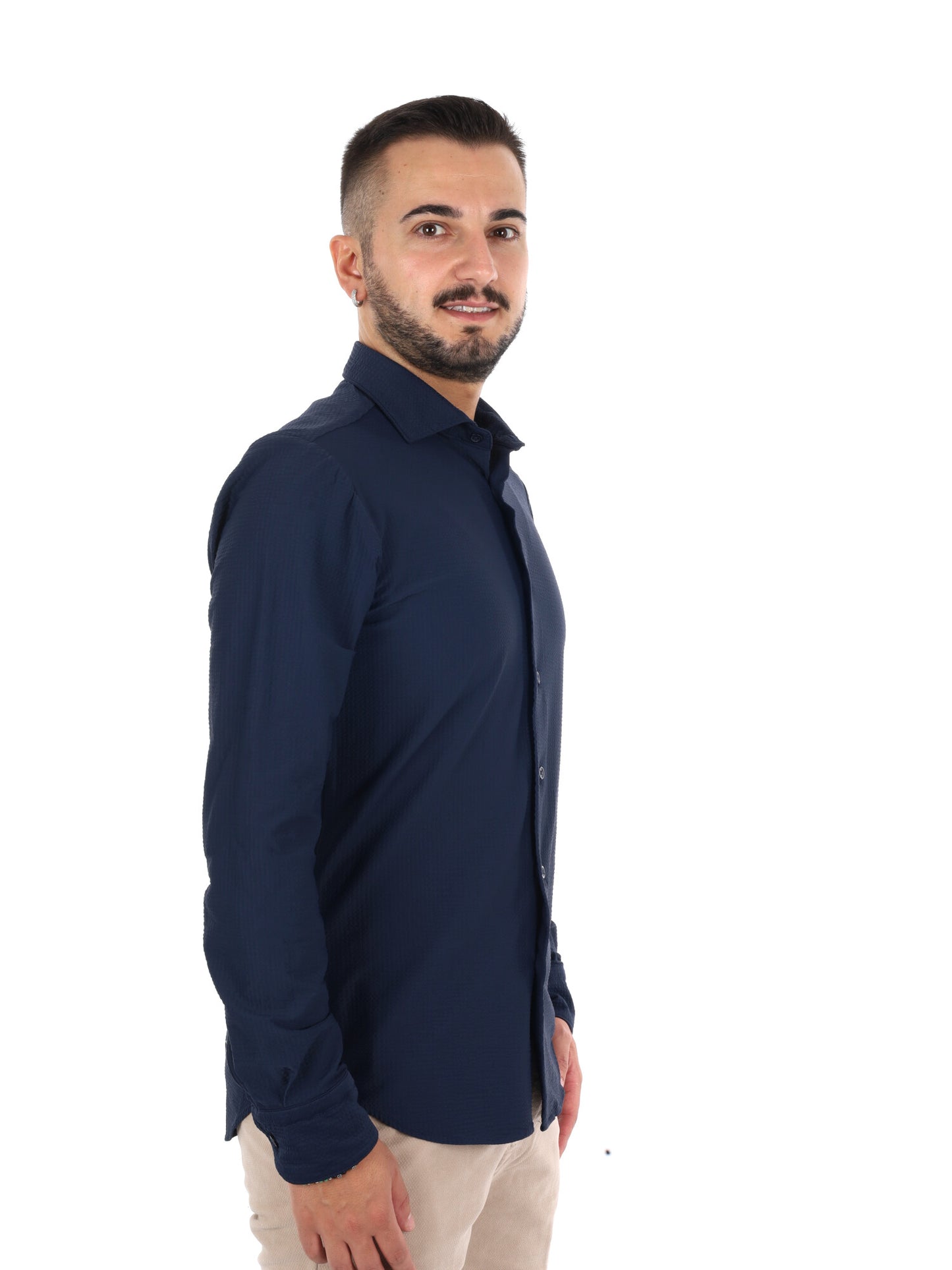 Fb Breeze B016, camicia da uomo blu